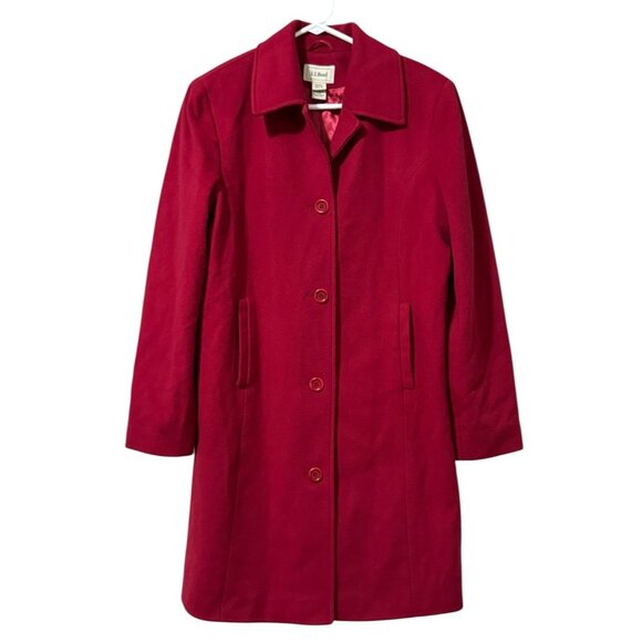 LL Bean Women Size 14 Regular Peacoat Wool Buttons Classic Professional City VTG - Picture 1 of 16